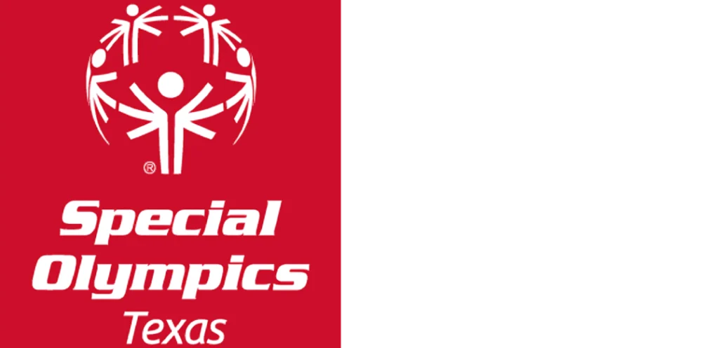 Logo of the Special Olympics with red background and white text.